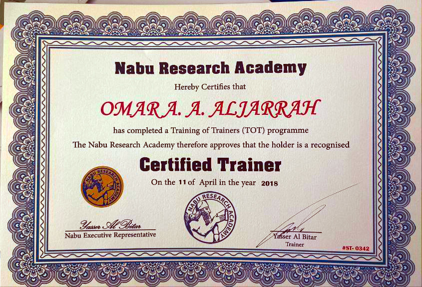 Certified Trainer Certificate