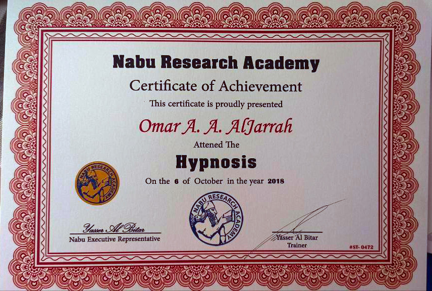 Hypnosis Certificate