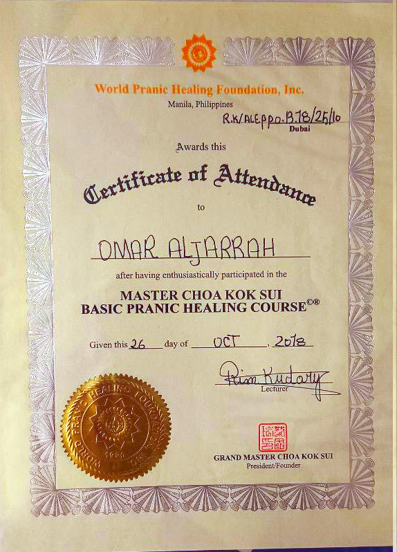 Pranic Healing Certificate