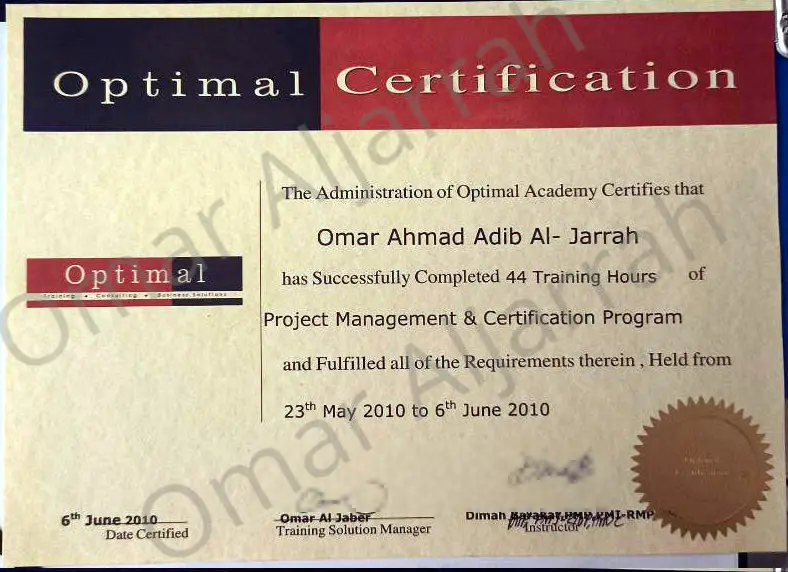 Project Management Certificate