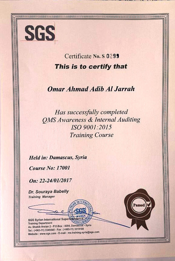 QMS Awareness & Internal Auditing Certificate