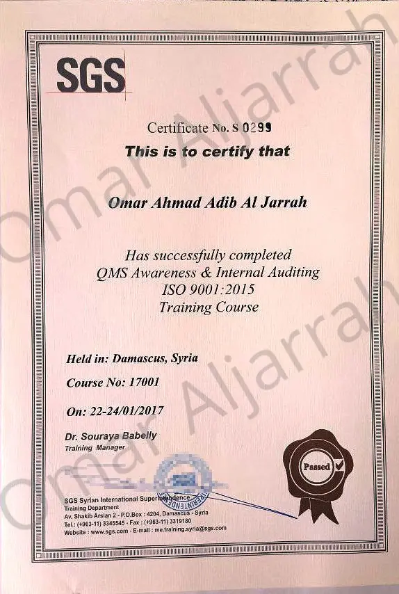 QMS Awareness & Internal Auditing Certificate