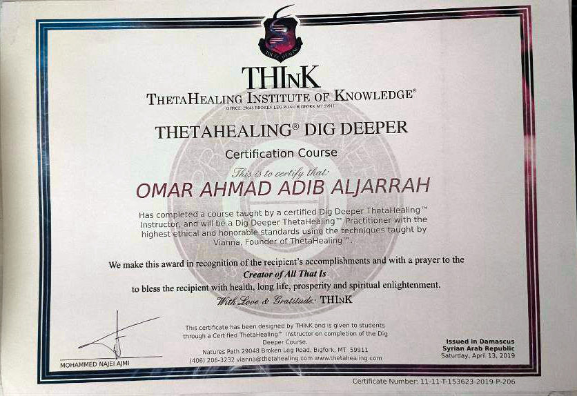 ThetaHealing Dig Deeper Certificate