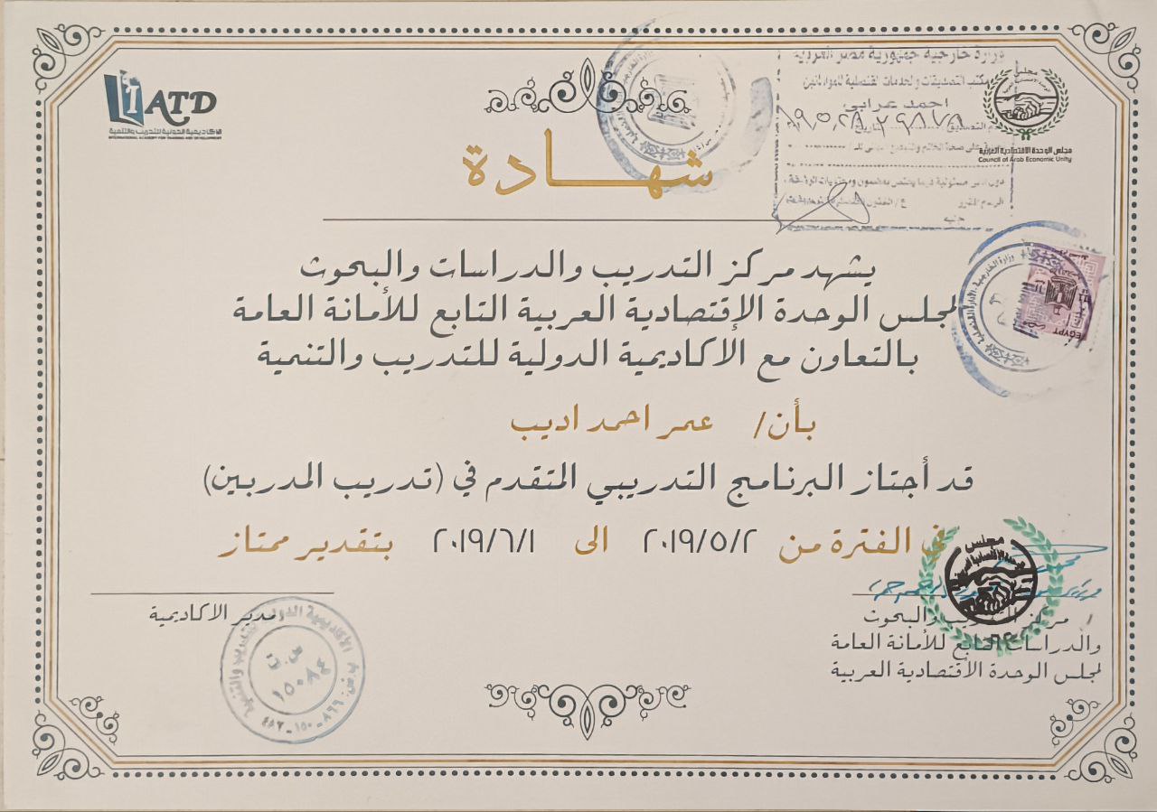 Training of Trainers Certificate