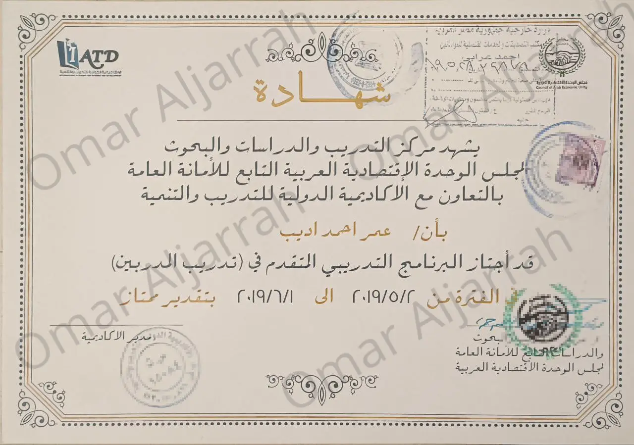 Training of Trainers Certificate